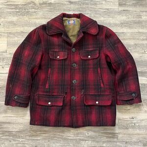 Vintage 1930S / 1940S H.W. Carter & Sons Wool Plaid Mackinaw Hunting Jacket